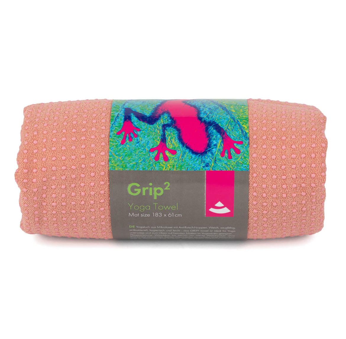 Grip Towel²: Yoga towel with anti-slip dots  | Perfect for Hot Yoga | Non-Slip & Antibacterial Yoga Mat Cover |  Rose Tan