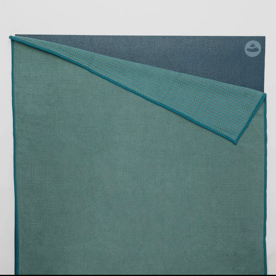 Grip Towel²: Yoga towel with anti-slip dots  | Perfect for Hot Yoga | Non-Slip & Antibacterial Yoga Mat Cover |  Mineral Blue