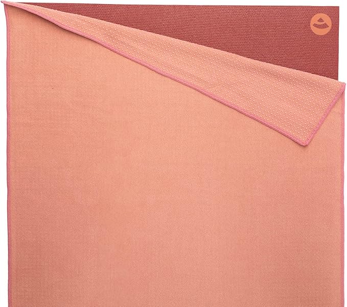 Grip Towel²: Yoga towel with anti-slip dots  | Perfect for Hot Yoga | Non-Slip & Antibacterial Yoga Mat Cover |  Rose Tan